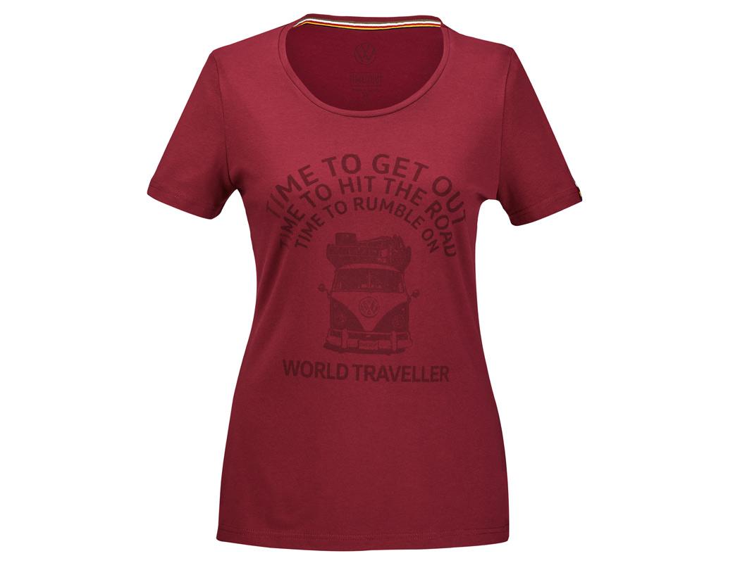 T-shirt damski VW T1, bordowy